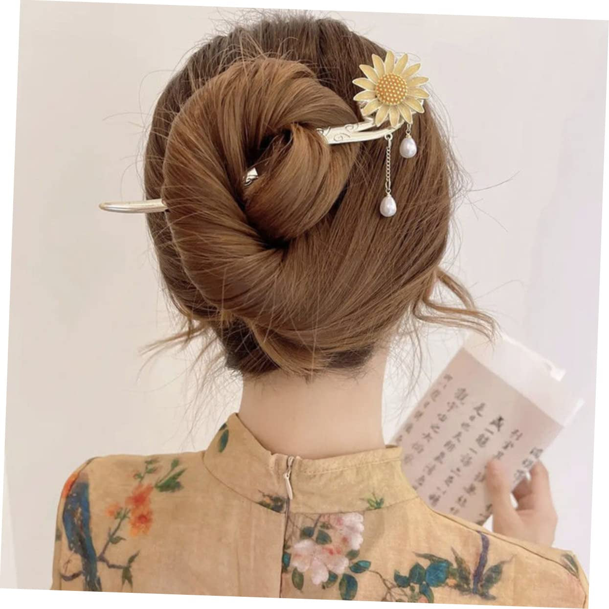 Daisy Hair Accessory Vintage Hair Accessories Sunflower Hair Clip Hair Ornaments for Women Japanese Hair Chopsticks Sunflower Hair Dangle Hair Pin Dangle Hair Sticks